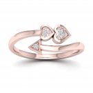10k Rose Gold 0.05 Ct TDW Diamond  Hearts and Arrow Ring (I-J, I2)
