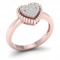 10k Rose Gold 0.17 Ct TDW Diamond Heart Cluster Ring (I-J, I2)