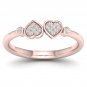 10k Rose Gold 0.05 Ct TDW Diamond  Heart Twins Ring (I-J, I2)