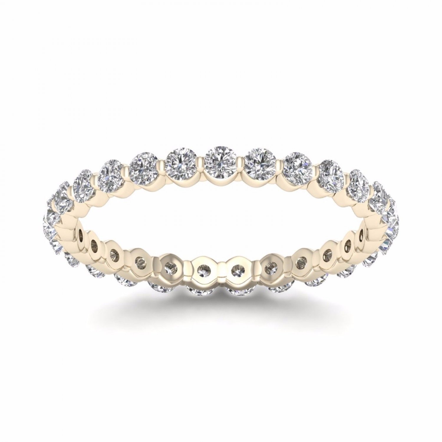 0.75 Ct Round Cut Diamond Women's Eternity Band in 14k Yellow Gold (H-I, I2)