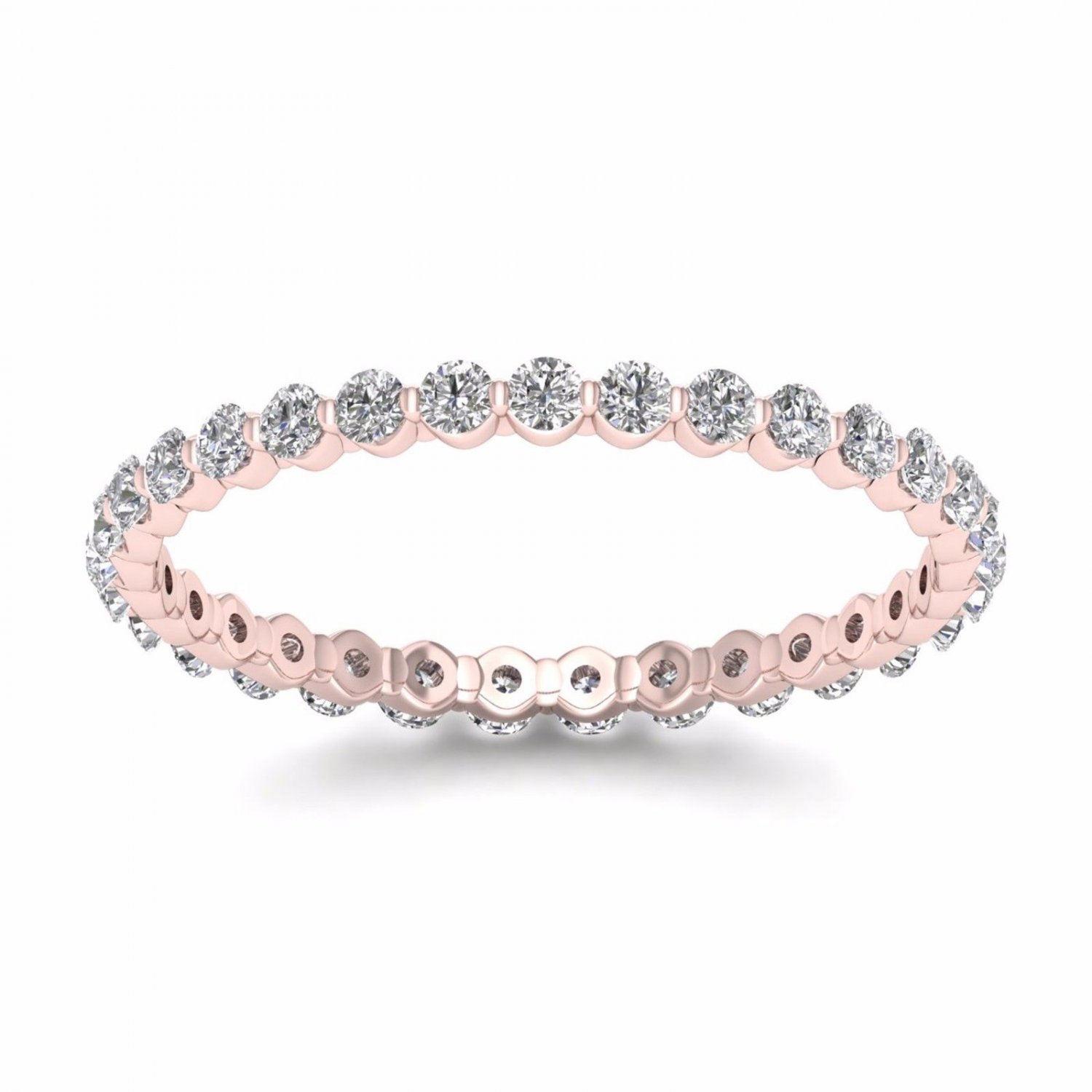 14k Rose Gold 0.50 Ct Round Cut Diamond Women's Eternity Band (H-I, I2)