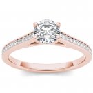 Solid 14k Rose Gold 0.50 Ct Round Cut Diamond Classic Engagement Ring I2 Solid 14k Rose Gold 0.50 Ct Round Cut Diamond Classic Engagement Ring I2