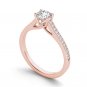 Solid 14k Rose Gold 0.50 Ct Round Cut Diamond Classic Engagement Ring I2