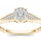 10k Yellow Gold 0.15 Ct Natural Round Diamond Cluster Wedding Engagement Ring 10k Yellow Gold 0.15 Ct Natural Round Diamond Cluster Wedding Engagement Ring