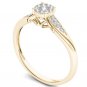 10k Yellow Gold 0.15 Ct Natural Round Diamond Cluster Wedding Engagement Ring