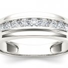 Real 10k White Gold 0.50 Ct Natural Round Cut Diamond Men's Wedding Band Ring Real 10k White Gold 0.50 Ct Natural Round Cut Diamond Men's Wedding Band Ring