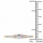 Genuine 10k Yellow Gold 0.3 Ct Diamond Three-Stone Engagement Anniversary Ring
