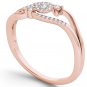 10k Rose Gold 0.12 Natural Round Cut Diamond Fashion Engagement Ring HI I2 Size
