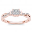 10k Rose Gold 0.25 Ct Princess Cut Diamond Classic Engagement Ring HI I2 Size 7 10k Rose Gold 0.25 Ct Princess Cut Diamond Classic Engagement Ring HI I2 Size 7