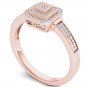 10k Rose Gold 0.25 Ct Round Cut Diamond Halo Engagement Wedding Ring Size 7
