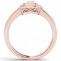 10k Rose Gold 0.25 Ct Round Cut Diamond Halo Engagement Wedding Ring Size 7