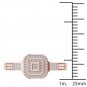 10k Rose Gold 0.25 Ct Round Cut Diamond Halo Engagement Wedding Ring Size 7