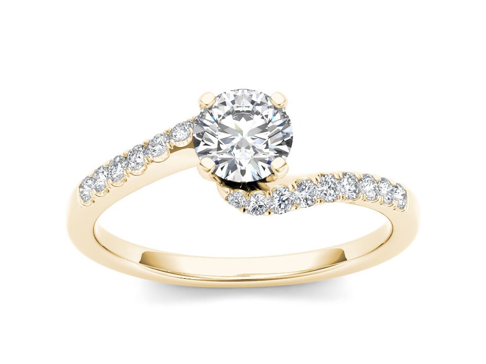 14K Yellow Gold 0.50 Ct Round Cut Diamond Classic Solitaire Engagement Ring HI