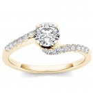 14K Yellow Gold 0.50 Ct Round Cut Diamond Classic Solitaire Engagement Ring HI