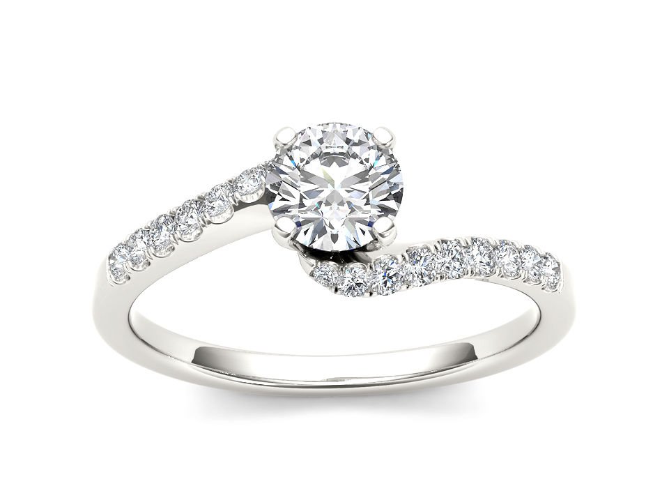 14K White Gold 0.50 Ct Round Cut Diamond Classic Solitaire Engagement Ring HI I2