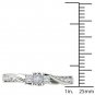 14k White Gold 0.60 Ct Princess Cut Diamond Three Stone Engagement Ring HI I2