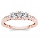 14k Rose Gold 0.50Ct Natural Round Cut Three Stone Diamond Engagemet Ring HI I2 14k Rose Gold 0.50Ct Natural Round Cut Three Stone Diamond Engagemet Ring HI I2