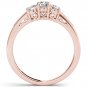 14k Rose Gold 0.50Ct Natural Round Cut Three Stone Diamond Engagemet Ring HI I2