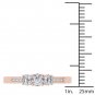 14k Rose Gold 0.50Ct Natural Round Cut Three Stone Diamond Engagemet Ring HI I2