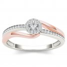 10k Two-Tone White Gold 0.25 Ct Round Cut Natural Diamond Halo Engagement Ring 10k Two-Tone White Gold 0.25 Ct Round Cut Natural Diamond Halo Engagement Ring
