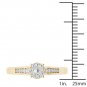 10k Yellow Gold 0.25 Ct Round Cut Diamond Cluster Engagement Ring HI I2 Size 7