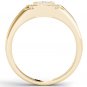 Solid 10k Yellow Gold 0.50Ct Round Cut Real Diamond Men's Halo Wedding Band Ring