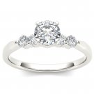 Solid 14k White Gold 0.50 Ct Round Cut Diamond Classic Engagement Ring HI I2 Solid 14k White Gold 0.50 Ct Round Cut Diamond Classic Engagement Ring HI I2