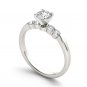 Solid 14k White Gold 0.50 Ct Round Cut Diamond Classic Engagement Ring HI I2