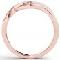 10k Rose Gold 0.15 Ct Diamond Interlocking Ribbons Fashion Engagement Ring HI I2