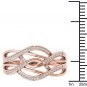10k Rose Gold 0.15 Ct Diamond Interlocking Ribbons Fashion Engagement Ring HI I2