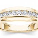 10k Yellow Gold 0.50 Ct Natural Round Cut Diamond Men's Wedding Band Ring HI
