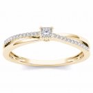10k Yellow Gold 0.13 Ct Princess Cut Diamond Split-Shank Classic Engagement Ring