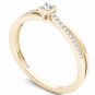 10k Yellow Gold 0.13 Ct Princess Cut Diamond Split-Shank Classic Engagement Ring