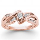 10k Rose Gold 0.15 Ct Round Cut Diamond Split Shank Engagement Wedding Ring 10k Rose Gold 0.15 Ct Round Cut Diamond Split Shank Engagement Wedding Ring