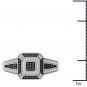 Solid 10k White Gold 0.12 Black And White Diamond Fashion Engagement Ring HI I2