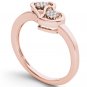 10k Rose Gold 0.050 Ct Round Cut Diamond Heart Engagement Fashion Ring HI I2