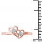 10k Rose Gold 0.050 Ct Round Cut Diamond Heart Engagement Fashion Ring HI I2