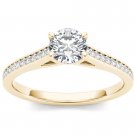 Solid 14k Yellow Gold 0.50 Ct Round Cut Diamond Classic Engagement Ring I2