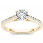 Solid 14k Yellow Gold 0.50 Ct Round Cut Diamond Classic Engagement Ring I2
