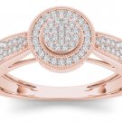 10k Natural Rose Gold 0.25 Ct Diamond Cluster Halo Engagement Ring HI I2 Size 7 10k Natural Rose Gold 0.25 Ct Diamond Cluster Halo Engagement Ring HI I2 Size 7