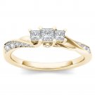 14k Yellow Gold 0.60 Ct Princess Cut Diamond Three Stone Engagement Ring HI I2 14k Yellow Gold 0.60 Ct Princess Cut Diamond Three Stone Engagement Ring HI I2