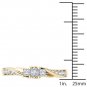 14k Yellow Gold 0.60 Ct Princess Cut Diamond Three Stone Engagement Ring HI I2