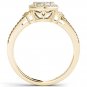 10k Yellow Gold 0.15 Ct Round Cut Diamond Split Shank Cluster ngagement Ring