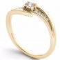 10k Yellow Gold 0.1 Ct Natural Round Cut Diamond Bypass Engagement Ring HI I2