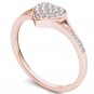 14k Rose Gold 0.15 Ct Round Cut Natural Diamond Heart Fashion Ring Size HI I2