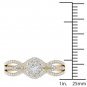 10k Yellow Gold 0.50 Ct Natural Round Cut Diamond Halo Engagement Ring HI Size