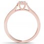 10k Solid Rose Gold 0.25 Ct Round Cut Diamond Halo Engagement Ring HI I2