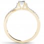 10k Yellow Gold Princess Cut 0.24 Ct Diamond Split-Shank Classic Engagement Ring