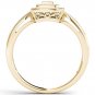 10k Yellow Gold 0.15 Ct Round Cut Diamond Halo Vintage Style Engagement Ring