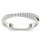 10k White Gold 0.23 Ct Diamond Cross-Over Fashion Engagement Wedding Ring HI I2 10k White Gold 0.23 Ct Diamond Cross-Over Fashion Engagement Wedding Ring HI I2